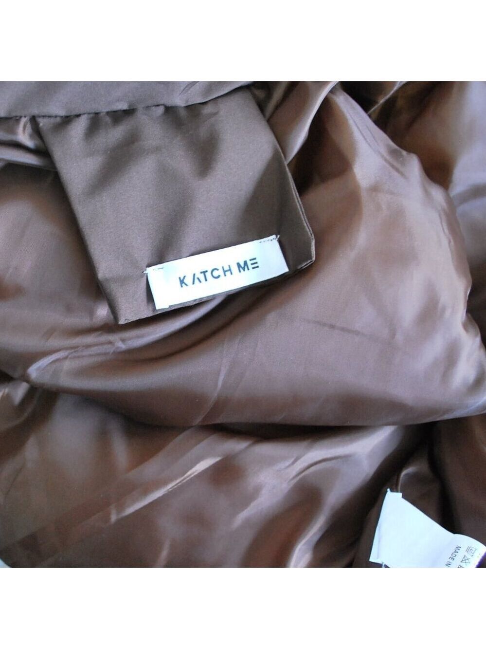 Katch Me Women's Brown Full Zip Puffer Cropped Vest Jacket XL - Picture 3 of 3
